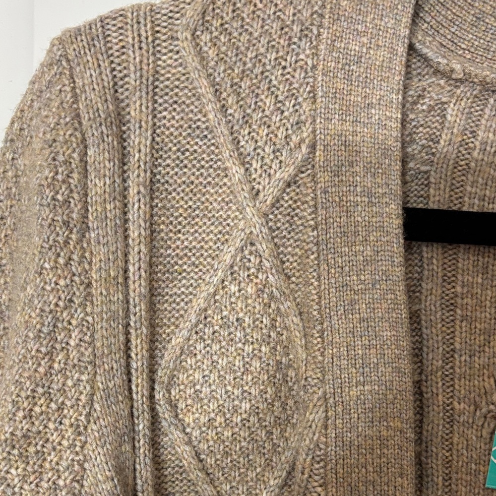 Market & Spruce Cable Knit Cardigan in Tan - Picture 4 of 6